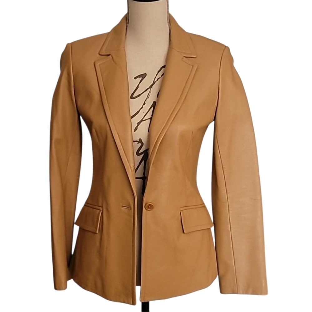 Leather Camel blazer